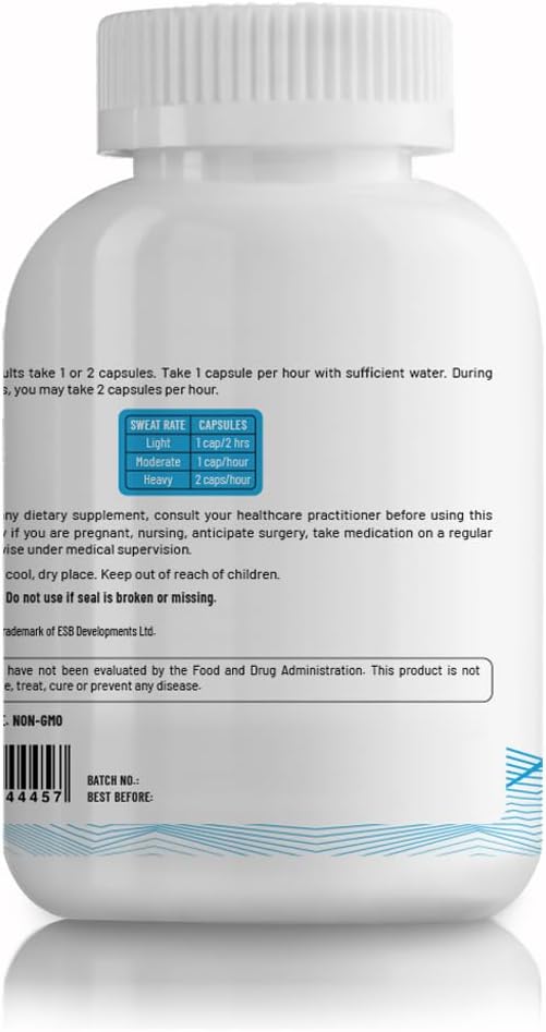 Unived Salt Capsules with Vitamin D3 | Salt Capsules with Electrolytes for Running, Endurance Sports Nutrition, Running Supplements | 100 Count Electrolyte Capsules