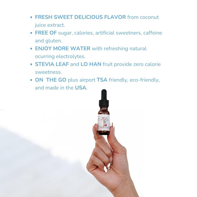 Pure Inventions Coconut Water - Water Infusion Drops - No Sugar, Calories, or Artificial Sweeteners - 12 servings - Deluxe Travel Size
