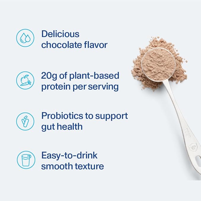 Vital Proteins Protein Powder – 20g Plant Based Protein with Chickpea – 1B CFU Probiotic for Gut Health, No Added Sugar – Chocolate, 16.5 oz