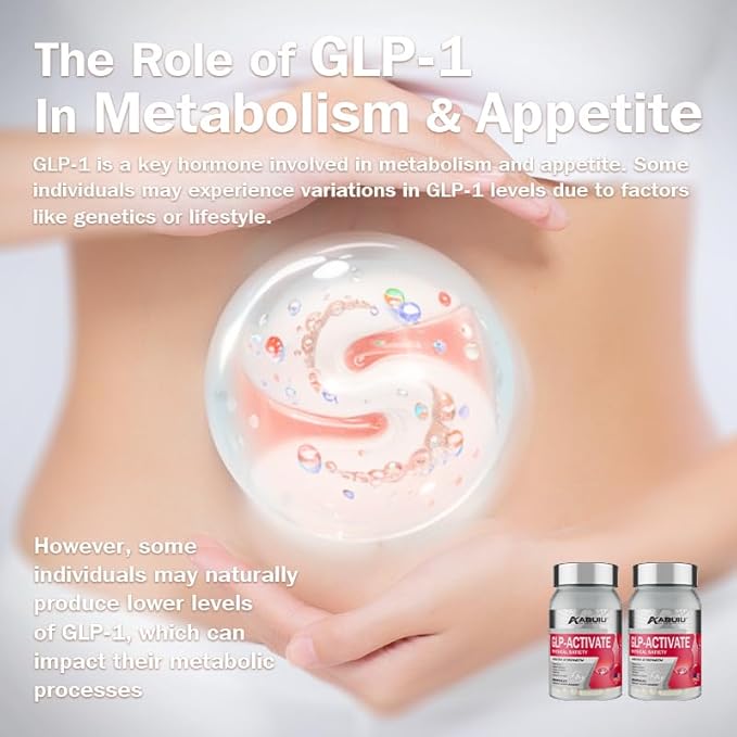 GLP-1 Supplement Support GLP Activate Weight Management & Appetite Control, Natural Metabolism Boost & Gut Health Support, with Berberine HCI, Third-Party Tested, USA-Made, 120 Capsules / 2 Packs