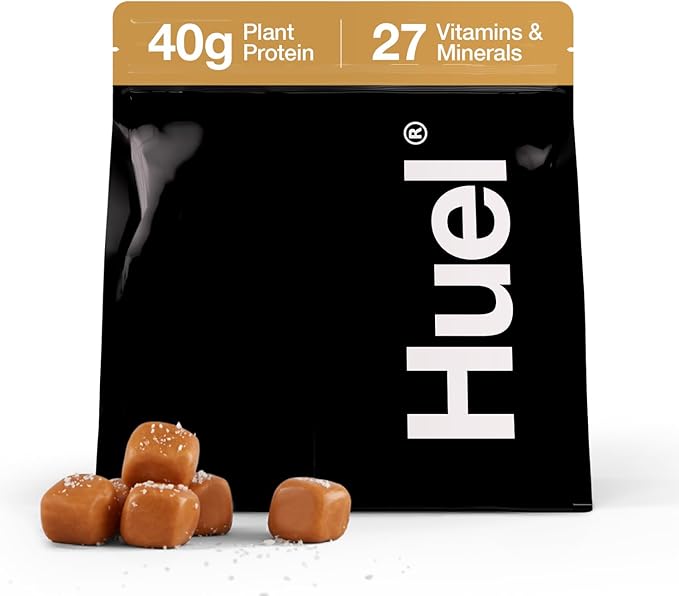 Huel Black Edition | Salted Caramel 40g Vegan Protein Powder | Nutritionally Complete Meal | 27 Vitamins and Minerals, Gluten Free | 17 Servings | Scoop not included to reduce plastic