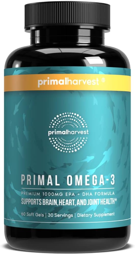 Primal Harvest Mind Fuel & Omega 3 Supplements for Women and Men Fish Oil Capsules and Mind Fuel Brain Booster Pills Bundle