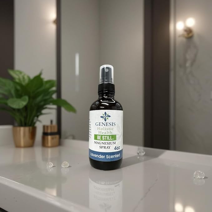 Genesis Organic Magnesium Spray 4oz – Lavender Infused Pure Magnesium Oil for Foot Care, Relaxation, and Restful Sleep – Natural, Made in USA