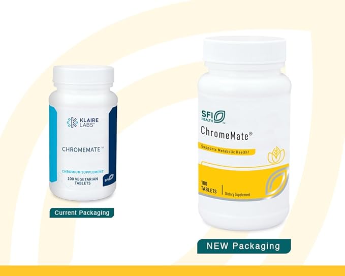 Klaire Labs Chromemate - Chromemate Chromium Polynicotinate 200mcg Supplement - Bioavailable Form of Chromium with Niacin - Hypoallergenic (100 Tablets)