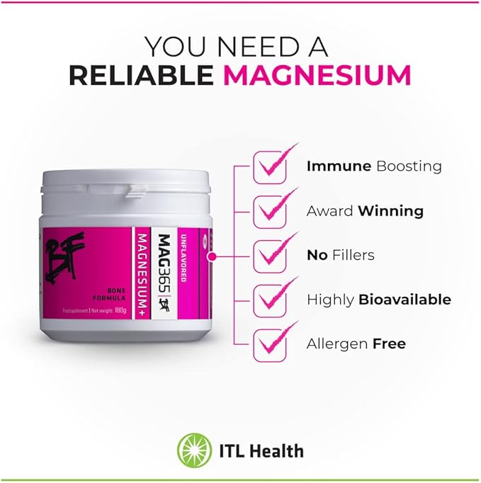 ITL Health Ionic Magnesium Citrate for Bone & Heart Support, 180g 45-Servings, Unflavored, Includes Zinc, Vitamin D3, K2, B6, Potassium, Boron & Electrolyte, Hormone Balance & Immune Supports