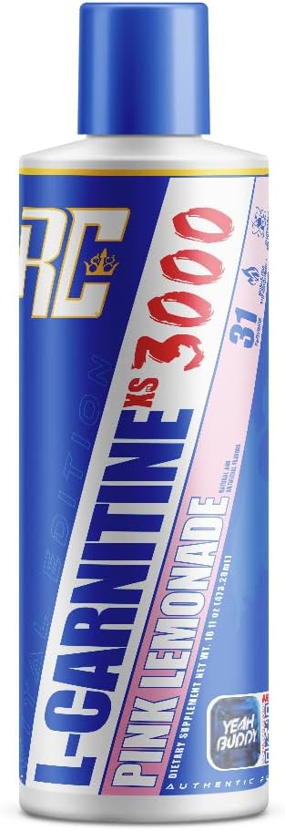 Ronnie Coleman Signature Series L-Carnitine XS 3000 Liquid, Amino Acids Metabolism and Lean Muscle Strength Support, Stimulant Free, Sugar Free, Zero Carbs, Pink Lemonade, 16 Oz