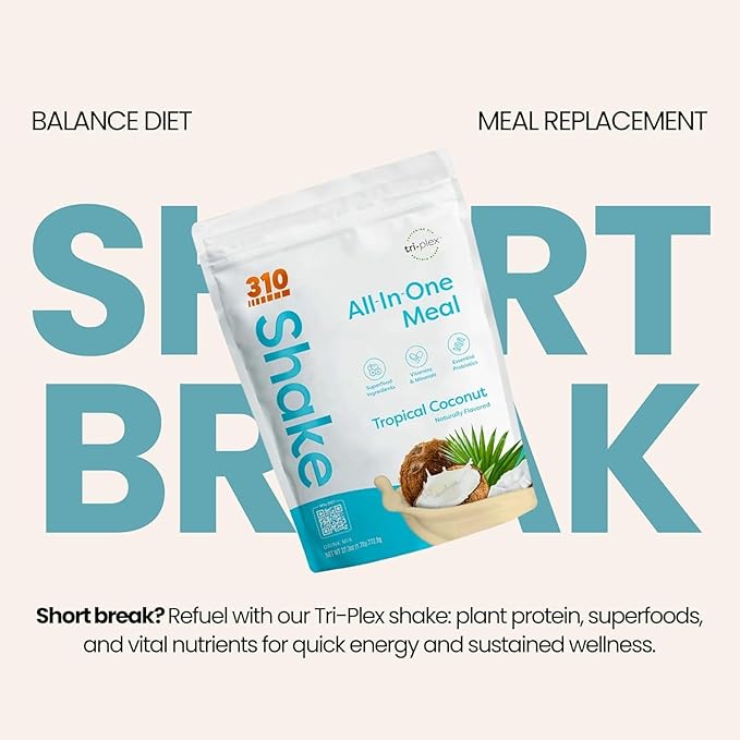 310 Nutrition All-In-One Meal Replacement Shake-Superfood Protein with Fiber, Probiotics & Adaptogens โ Low Carb, Vegan, Keto & Paleo Friendly - ๐ฎ๐ด ๐ฆ๐ฒ๐ฟ๐๐ถ๐ป๐ด๐ ๐ง๐ฟ๐ผ๐ฝ๐ถ๐ฐ๐ฎ๐น ๐๐ผ๐ฐ๐ผ๐ป๐๐