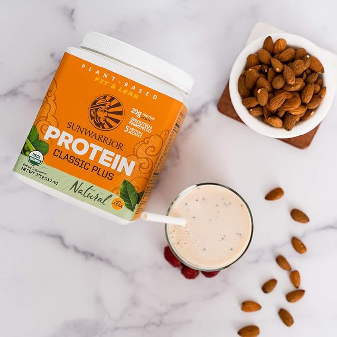 Clean Vegan Protein Powder Unflavored | Organic Protein Powder Plant Based Formula with 5 Superfood Blend Sprouted & Fermented | Non-GMO Low Carb Soy Dairy & Gluten Free (Unflavored, 15 Servings)