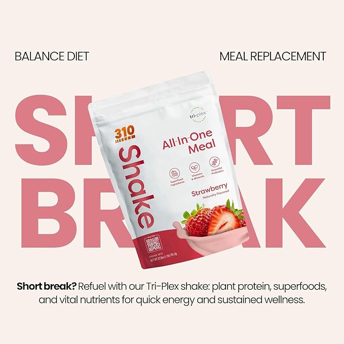 310 Nutrition All-In-One Meal Replacement Shake-Superfood Protein with Fiber, Probiotics & Adaptogens โ Low Carb, Vegan, Keto & Paleo Friendly - ๐ฎ๐ด ๐ฆ๐ฒ๐ฟ๐๐ถ๐ป๐ด๐ ๐ฆ๐๐ฟ๐ฎ๐๐ฏ๐ฒ๐ฟ๐ฟ๐
