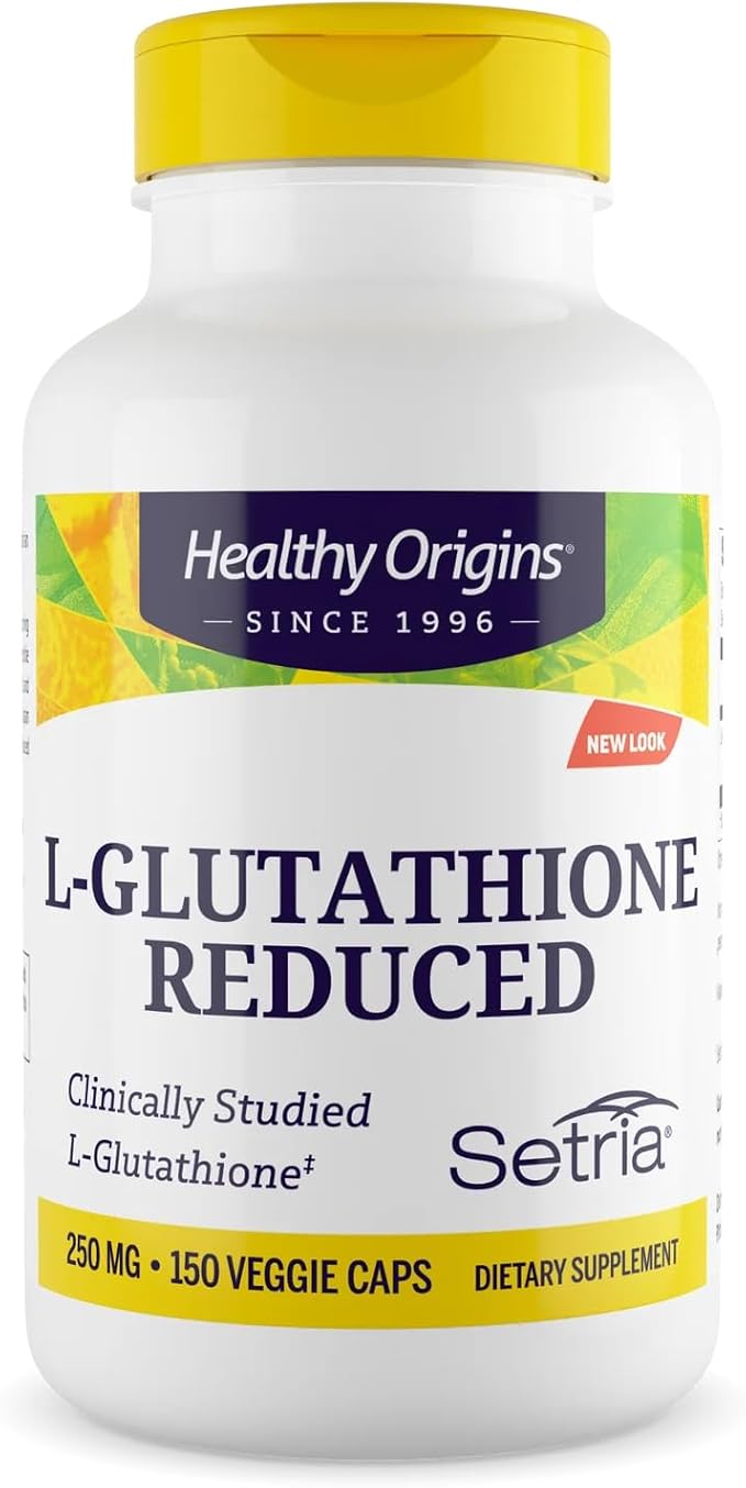 Healthy Origins L-Glutathione 250 mg (Setria, Non-GMO, Gluten Free, Antioxidant, Immune Support, Skin Support), 150 Veggie Caps