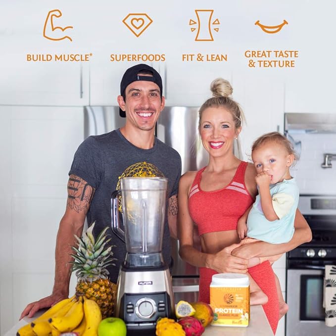Clean Vegan Protein Powder Unflavored | Organic Protein Powder Plant Based Formula with 5 Superfood Blend Sprouted & Fermented | Non-GMO Low Carb Soy Dairy & Gluten Free (Unflavored, 15 Servings)