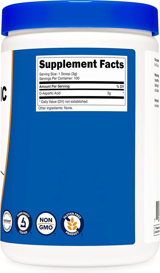 Nutricost D-Aspartic Acid (DAA) Powder (2 Pack) - Pure D Aspartic Acid 300G