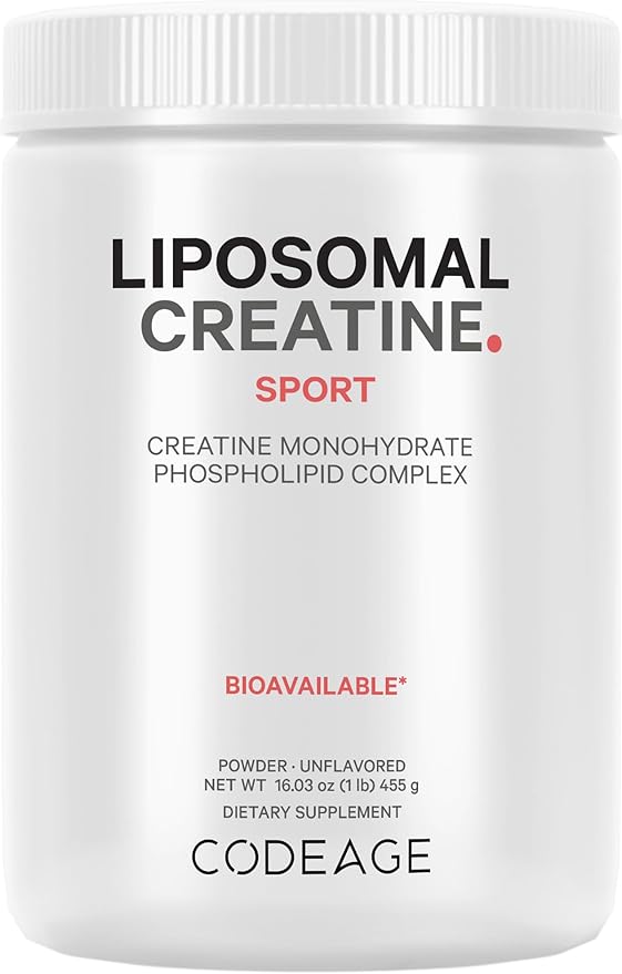 Codeage Liposomal Creatine Powder Supplement - 3-Month Supply - 5000mg Creatine Monohydrate Pre Workout & Post Workouts - Unflavored Creatine, Pure Creatine Powder, Creatinine for Sports - 90 Servings