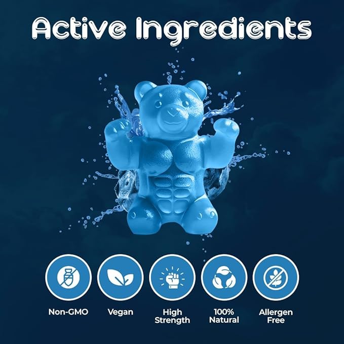 Creatine Monohydrate Gummies for Men & Women | 5000mg of Creatine Gummies per Serving | Sugar Free Gummies, Gluten Free & Halal | Pack of 90 Pre Workout Gummies | Blueberry Flavor
