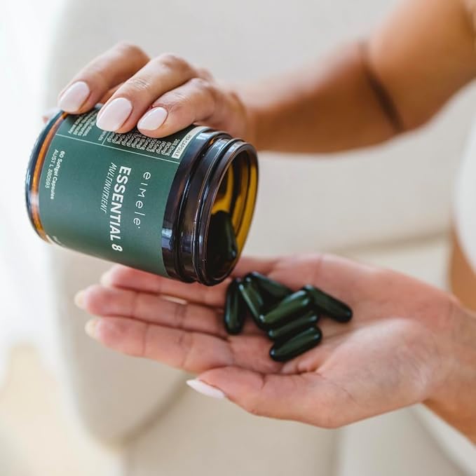 Essential 8 | Multivitamin for Energy & Immunity Support | 8 Essential Nutrients | Calcium, Vitamin B12, Omega3, Zinc, Iron, Vitamin D & More | Non-GMO, Vegan, GF | 30 Servings (60 Softgel Capsules)