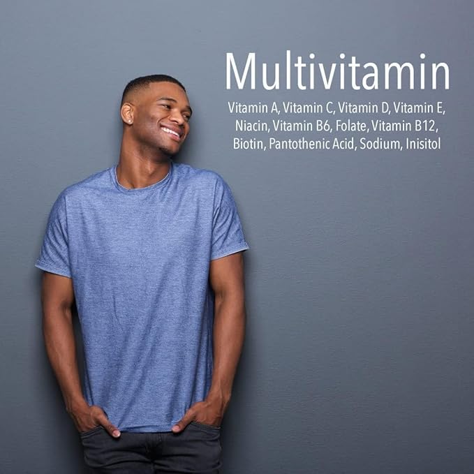 Adult Multivitamin Gummy with Vitamin C, Vitamin D Vitamin E, Niacin, Vitamin B6, Folate, Vitamin B12 Biotin, Pantothenic Acid, Sodium, Inisitol, 60 Count (Sugar-Free)