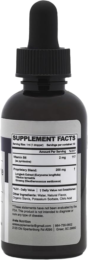 Testosterone Booster - Supplement Men and Women with Tribulus Terrestris and Tongkat Ali for Enhancing, Muscle Recovery & Energy - 2oz Liquid Bottle