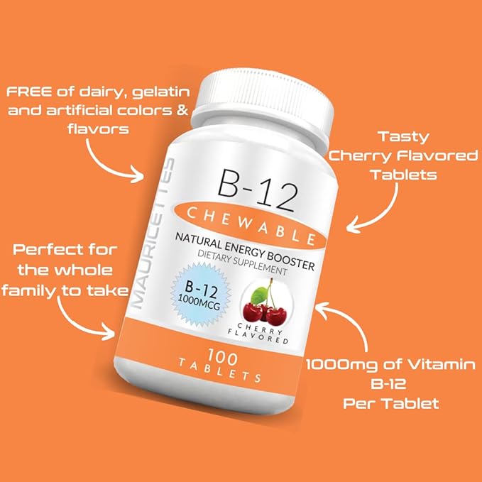 Chewable Vitamin D3 with K2 & Chewable Vitamin B12 1000 mcg Energy and Immune Support Bundle