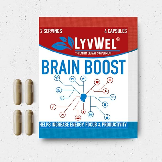 Brain Boost Capsules - Advanced Cognitive Enhancer for Razor-Sharp Focus, Sustained Energy & Mental Clarity - 5-Pack (10 Servings)