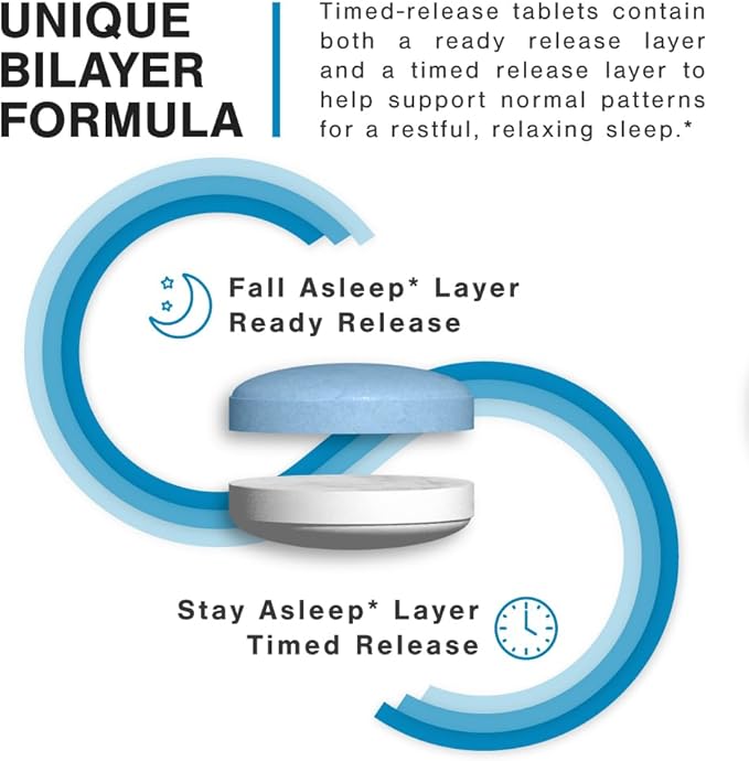 Earth's Splendor Melatonin 6 MG Bilayer Tablets, Sleep Aid Supplement, 60 Count - 2 Month Supply