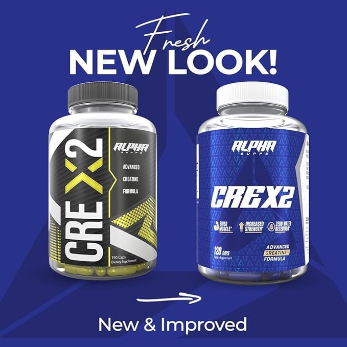 Cre X2 Creatine Formula - CON-CRĒT® Creatine Hcl & CEE Ethyl Ester Blend - High-Potency for Enhanced Performance & Muscle Building Support - 120 Capsules