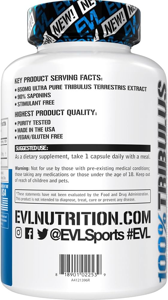 Invigorating Pure Tribulus Terrestris for Men - Performance Maximizing Testosterone Booster Tribulus Terrestris Supplement with 90% Saponins - Plant Based Stamina Strength and Energy Pills for Men