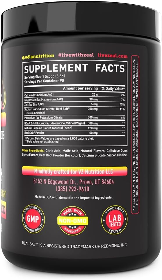Pre-Workout Electrolyte + Energy Powder Drink Mix (90 Servings | Pink Lemonade) w/ 0 Sugar +BCAAs +B-Vitamins Electrolyte Supplement w Potassium Zinc & Magnesium for Hydration - Keto Electrolytes