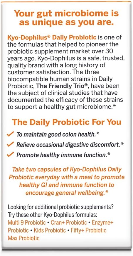 Kyo-Dophilus Daily Probiotic, Immune and Digestive Support*, 45 capsules (Packaging may vary)