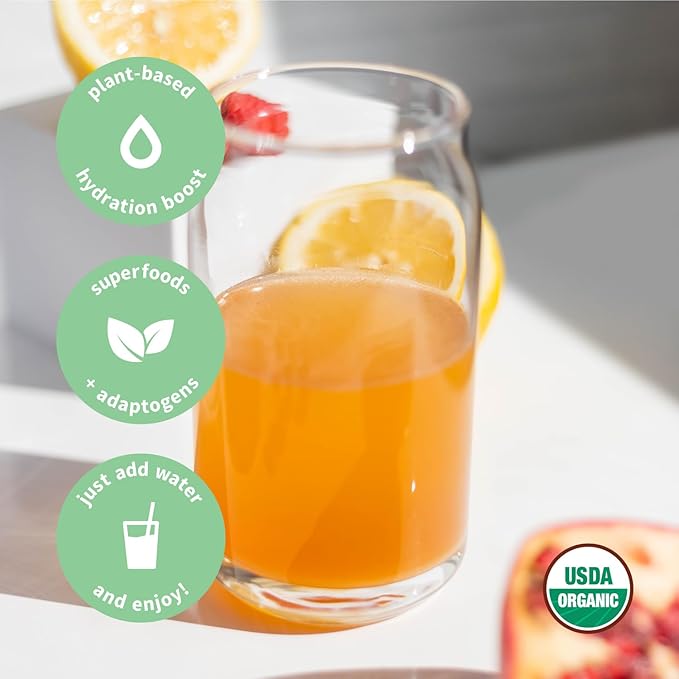 Sprout Living, Colorfuel Hydration Powder Drink Mix, Organic Superfoods + Adaptogens | Hydration Support & Recovery, Electrolytes, Himalayan Pink Salt, Coconut Water, Lemon Citrus Flavor (25 servings)