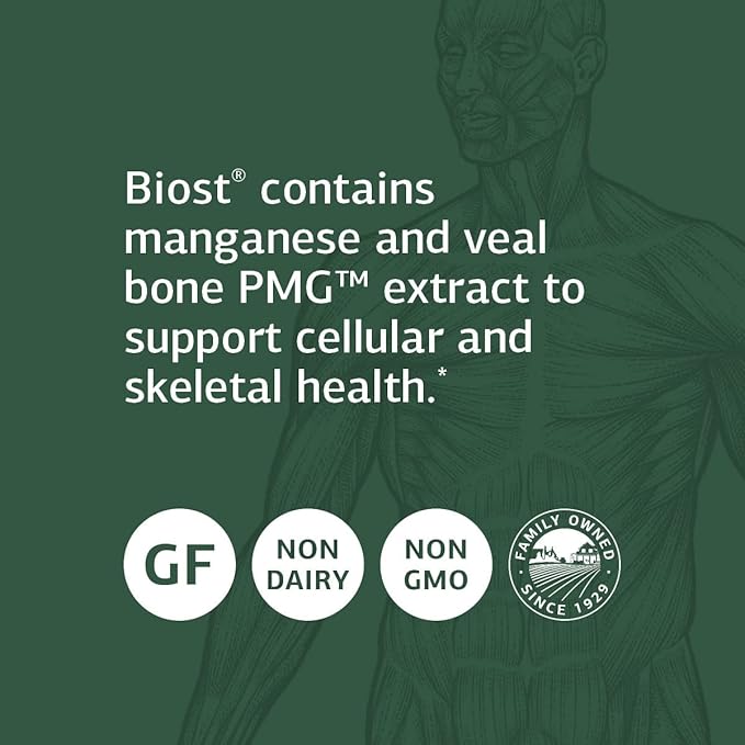Standard Process Inc. Biost - Teeth and Bone Health Supplement with Whole Food Magnesium Citrate, Calcium Lactate, Manganese - 180 Tablets