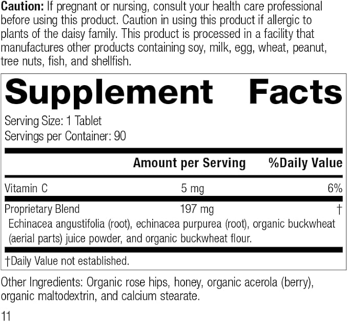 Standard Process Inc. Echinacea-C - Whole Food Blood and Immune Support with Vitamin C, Echinacea Purpurea, and Buckwheat - 90 Tablets