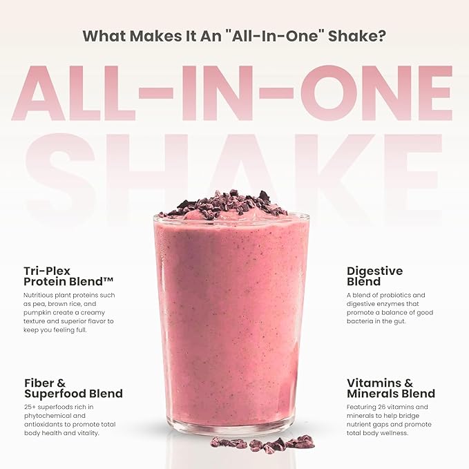 310 Nutrition All-In-One Meal Replacement Shake-Superfood Protein with Fiber, Probiotics & Adaptogens โ Low Carb, Vegan, Keto & Paleo Friendly - ๐ฎ๐ด ๐ฆ๐ฒ๐ฟ๐๐ถ๐ป๐ด๐ ๐ฆ๐๐ฟ๐ฎ๐๐ฏ๐ฒ๐ฟ๐ฟ๐