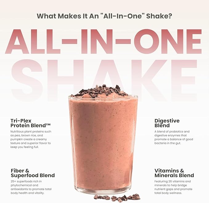 310 Nutrition All-In-One Meal Replacement Shake-Superfood Protein with Fiber, Probiotics & Adaptogens โ Low Carb, Vegan, Keto & Paleo Friendly - ๐ฎ๐ด ๐ฆ๐ฒ๐ฟ๐๐ถ๐ป๐ด๐ ๐ฃ๐ฒ๐ฝ๐ฝ๐ฒ๐ฟ๐บ๐ถ๐ป๐ ๐ฆ๐๐ถ๐ฟ๐น