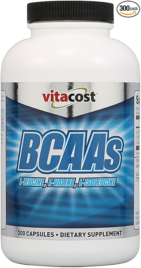 Vitacost BCAAs L-Leucine, L-Valine, L-Isoleucine - 2,400 mg per Serving - 300 Capsules
