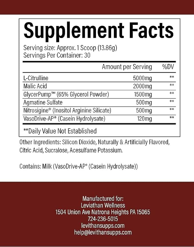 Vigor - Stimulant-Free Nitric Oxide Pre-Workout Powder | L-Citrulline (5000mg), Malic Acid (2000mg), GlycerPump (1500mg)| Fruit Punch| 30 Servings, 13.86g Each | Made in The USA