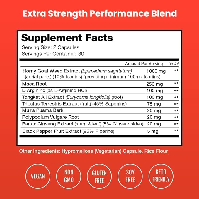 NutraChamps L-Arginine Capsules and Horny Goat Weed Capsules 2 Pack Bundle