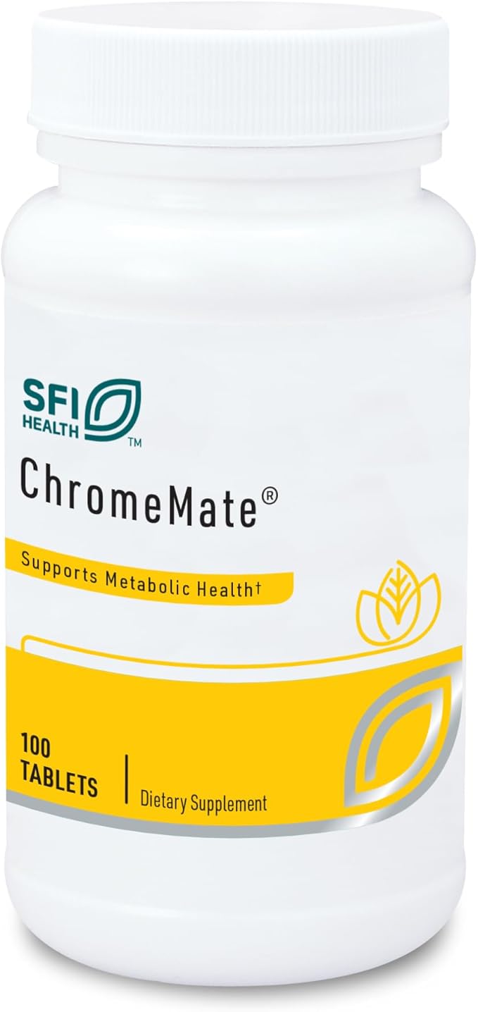 Klaire Labs Chromemate - Chromemate Chromium Polynicotinate 200mcg Supplement - Bioavailable Form of Chromium with Niacin - Hypoallergenic (100 Tablets)