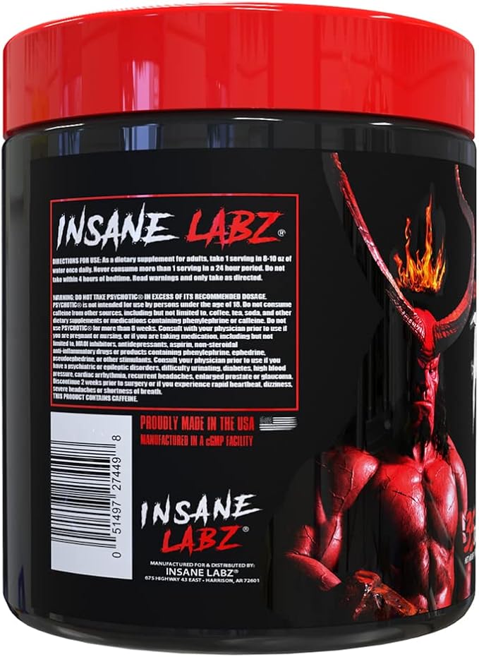 Insane Labz Hellboy Edition, High Stimulant Pre Workout Powder and NO Booster with Beta Alanine, L Citrulline, and Caffeine, Boosts Focus, Energy, Endurance, Nitric Oxide Levels, 35 Srvgs Cherry Lime