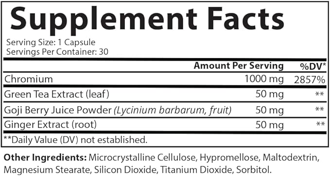 Angry Supplements Curb The Crave – Chromium, Green Tea Extract, Goji Powder, Ginger Root Extract Pills, Digestive Health & Wellness, 60 Capsules (1-Bottle, 30 Day Supply)