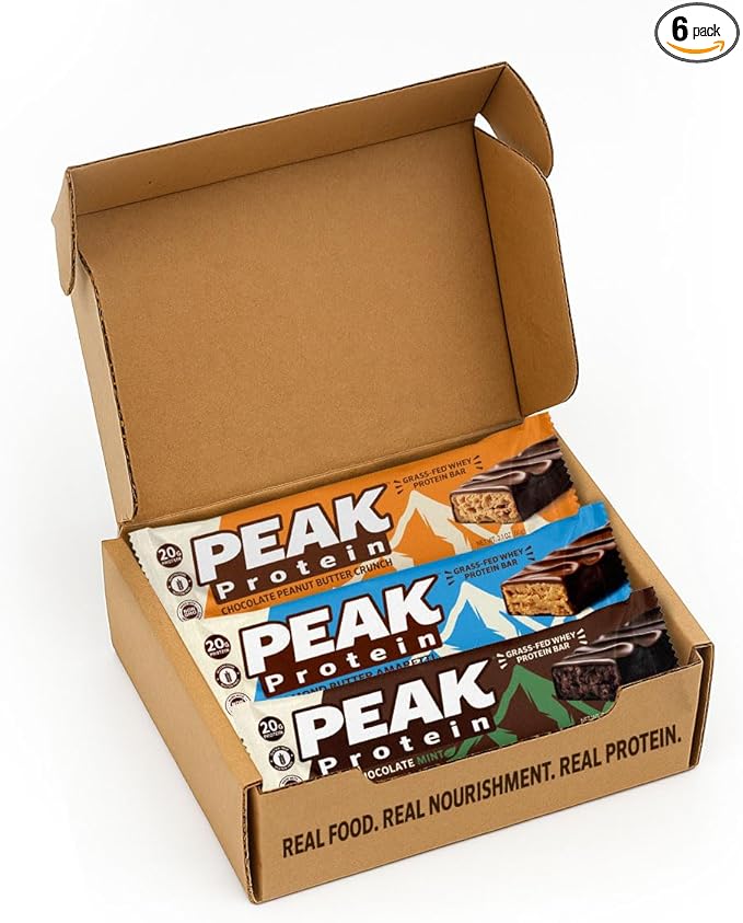 BARS - Natural - Grass-Fed Whey - 20G Protein - Non-GMO - Gluten Free - 6 Bar Variety Pack