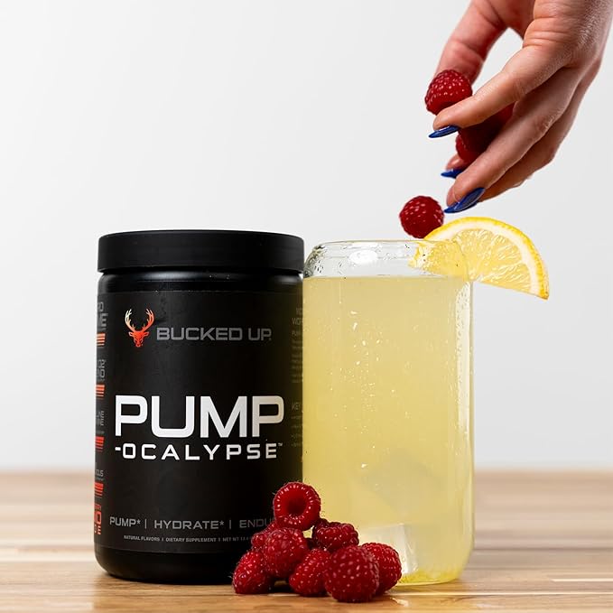 Pump-ocalypse Raspberry Lemonade | Nitric Oxide and L Arginine Supplement | Citrulline Malate, GlycerPump | Ultimate N.O. Booster | Lean Muscle Support | Blood Flow, Vascularity, Hydration, Endurance
