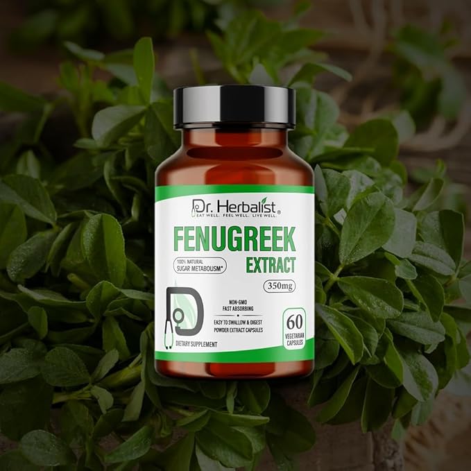 Dr. Herbalist Fenugreek Capsules (350mg, 60 Count) | Trigonella Foenum-Graecum Extract | Supports Vitality & Wellness | Equivalent to 3500mg Fenugreek Powder | Vegan, Non-GMO, Pure