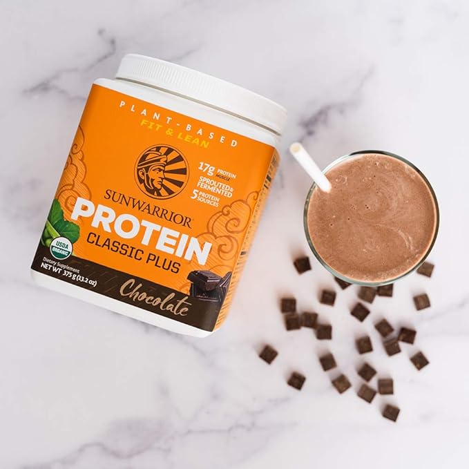 Clean Vegan Protein Powder Chocolate | Organic Protein Powder Plant Based Formula with 5 Superfood Blend Sprouted & Fermented | Non-GMO Low Carb Soy Dairy & Gluten Free (Chocolate, 15 Servings)