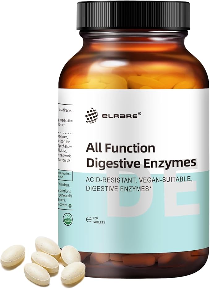 120 Tablets Digestive Enzymes-All Function,Acid Resistant,Vegan Suittable,Relieves Food Allergies,Promoting Digestive Health,Improves Gastrointestinal Environment,Non-GMO