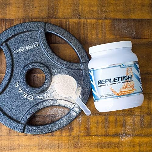Nutrition Replenish Instant & Complete Recovery (Post Workout Formula, 11g of BCAAs & EAAs, 20g Whey Protein, 1000mg Creatine MagnaPower, Zero Refined Sugars) – 2lb Jar – Orange Mango