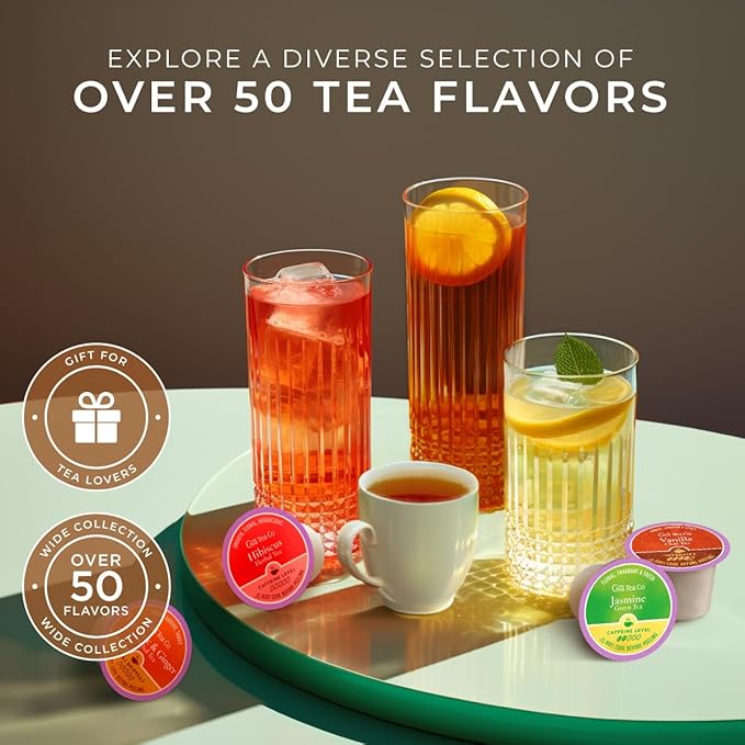 Gya Tea Co Ginkgo Biloba and Ginseng Herbal Tea Pod (16 ct) - Decaf Wellness Tea for Energy, Relaxing & Digestive Health