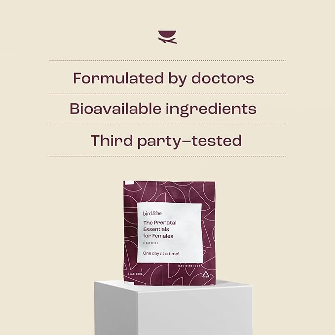 The Prenatal Essentials for Females - Vitamins to Support Pregnancy - Folic Acid, Methylated Folate, DHA (Omega-3), Choline and More - 30-Day Supply (HSA/FSA Eligible)
