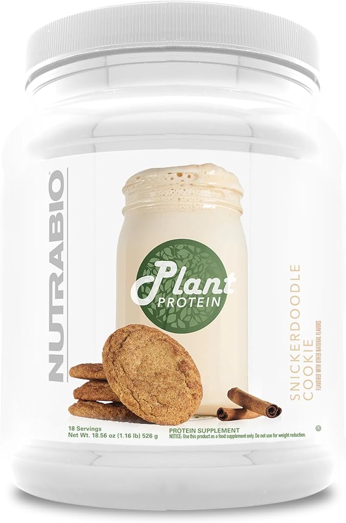 NutraBio Plant Protein Powder– Vegan Protein Powder – 20G of Protein per Scoop –Organic, Lactose Free and Dairy Free- Snickerdoodle Cookie 18 Servings