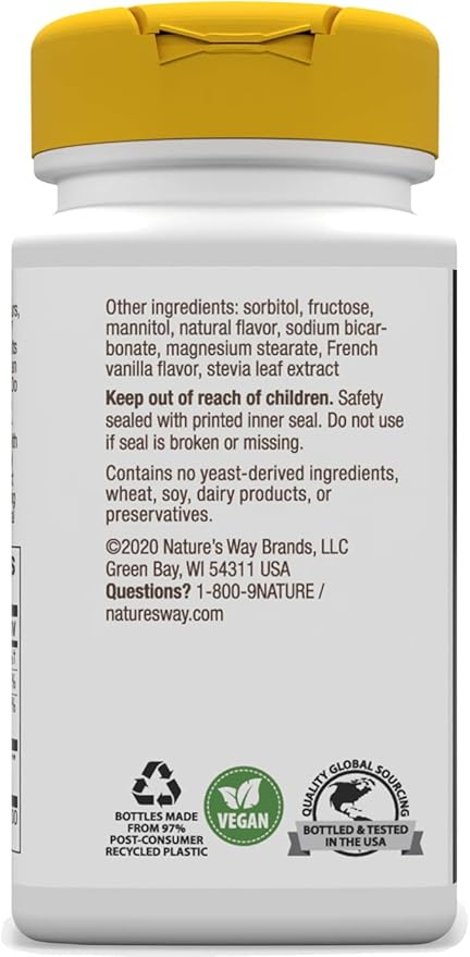 Nature's Way Zinc Lozenges with Vitamin C & Echinacea, Immune Support*, Wild Berry Flavored, 60 Lozenges (Pack of 2)