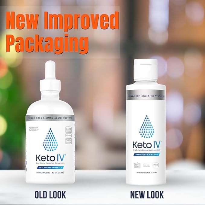 Keto IV Electrolyte Drops + High Potassium | No Leak Dropper Bottle | 500mg Potassium + Magnesium, Sodium & Zinc | Raw Mineral Flavor | 30 Servings